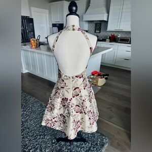 Dress the Population Medium Metallic Floral Halter Open Back Fit & Flare Dress